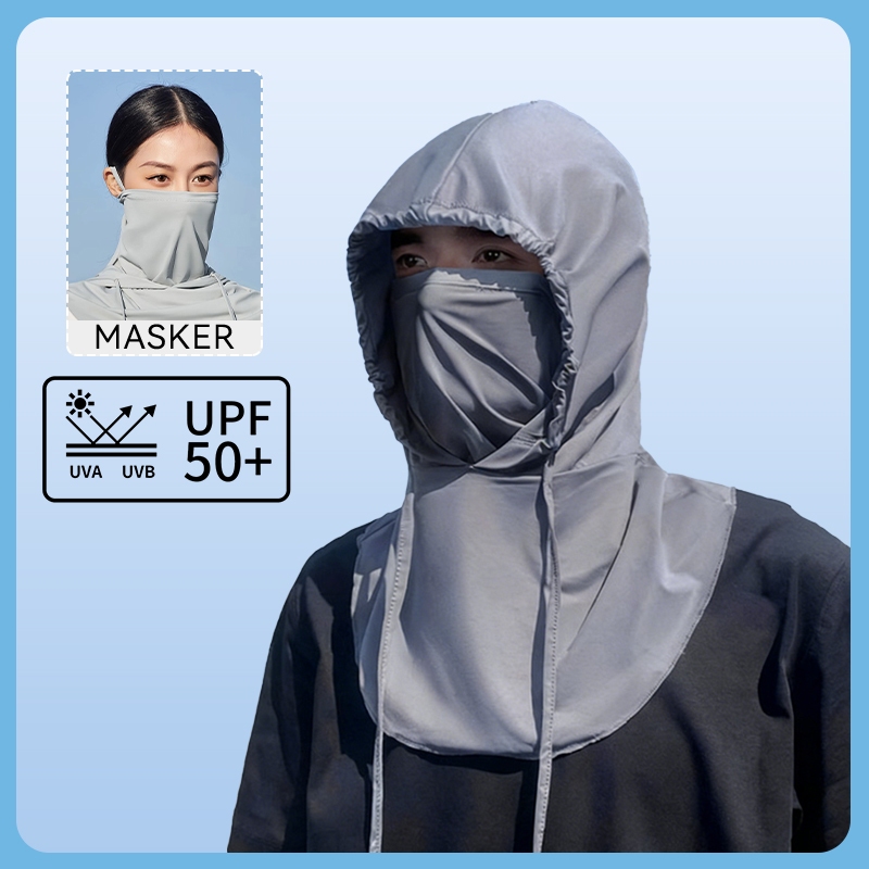 Masker Pria Masker Anti Uv  Masker Uv Protection  Topi Masker Penutup Wajah  Masker Wajah Anti Uv