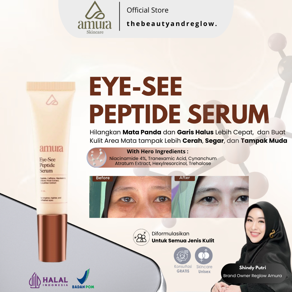 Amura Skincare Eye See Peptide Serum Untuk Menghilangkan Mata Panda dan Kantung Mata Official