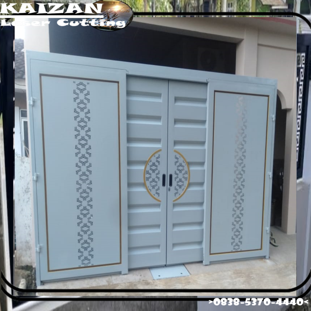 PINTU GARASI PLAT BESI LASER CUTTING (CUSTOM)