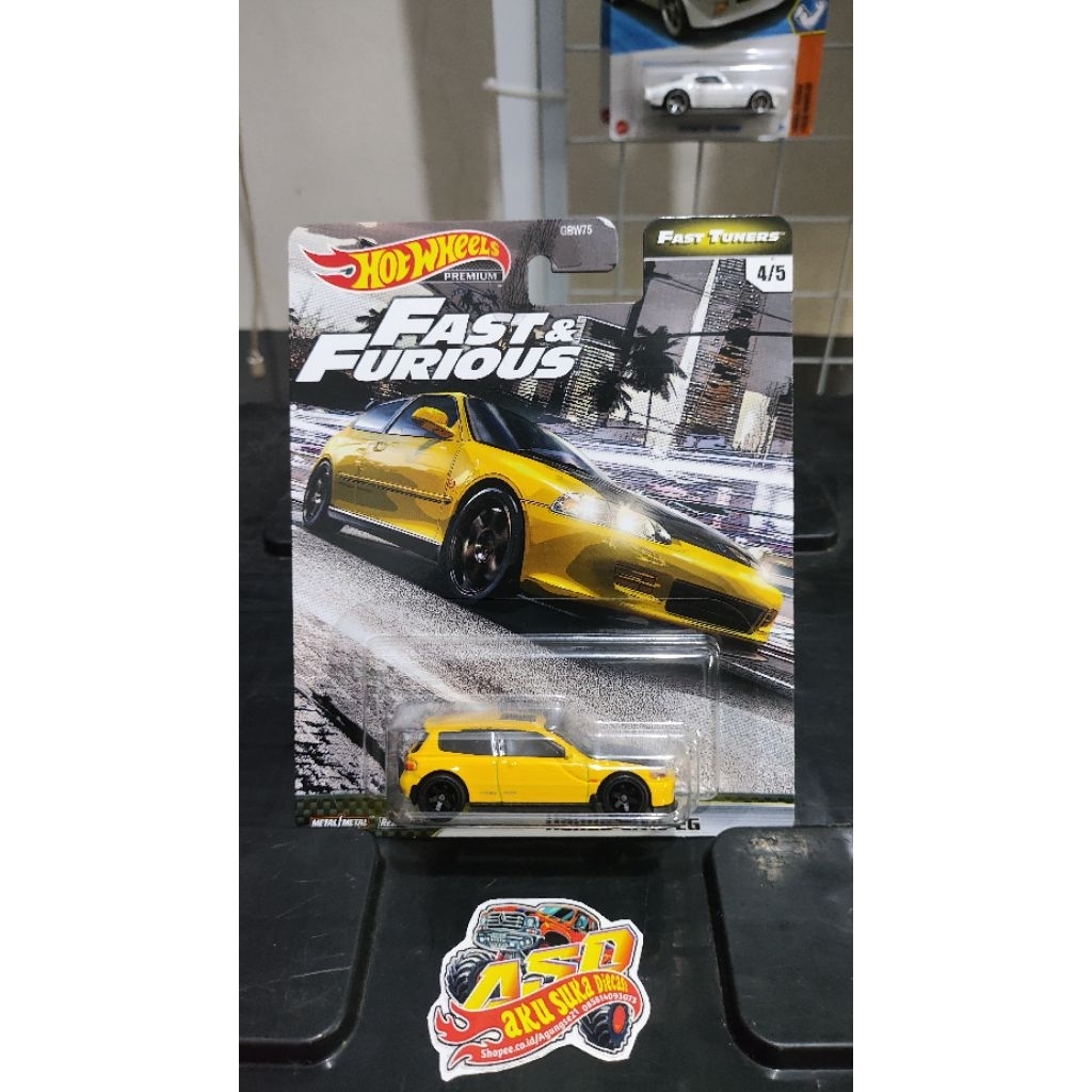 Hot wheels fast n furious civic eg kuning free protek