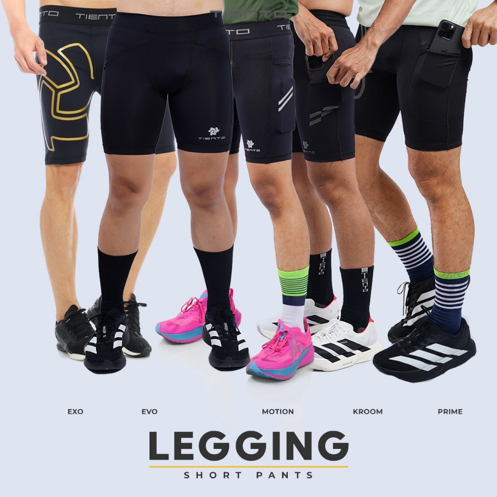 Tiento Baselayer Leging Celana Pendek Ketat Olahraga Pria Legging Sport Short Pants Series