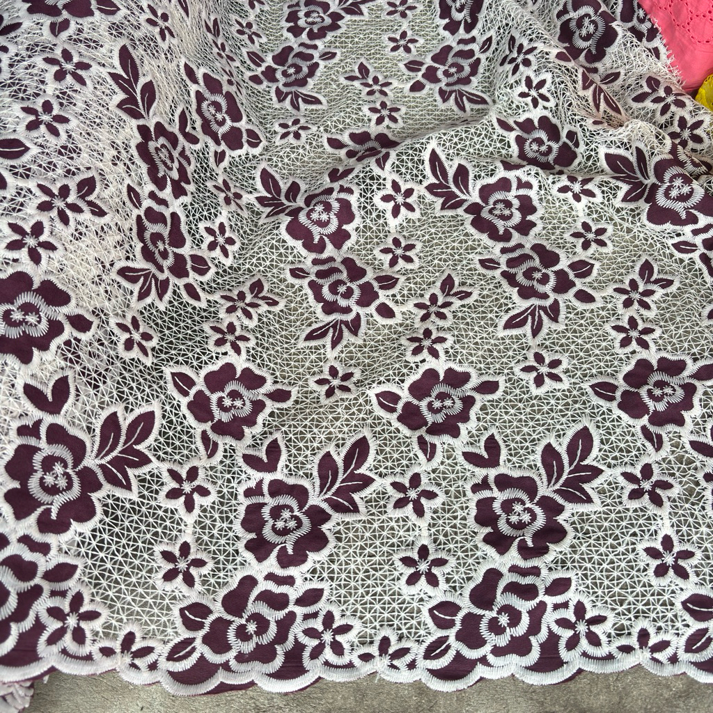 [Harga/50cm] Brukat prada lace Chemical // katun prada // kain brukat prada lace // bahan brukat Pra