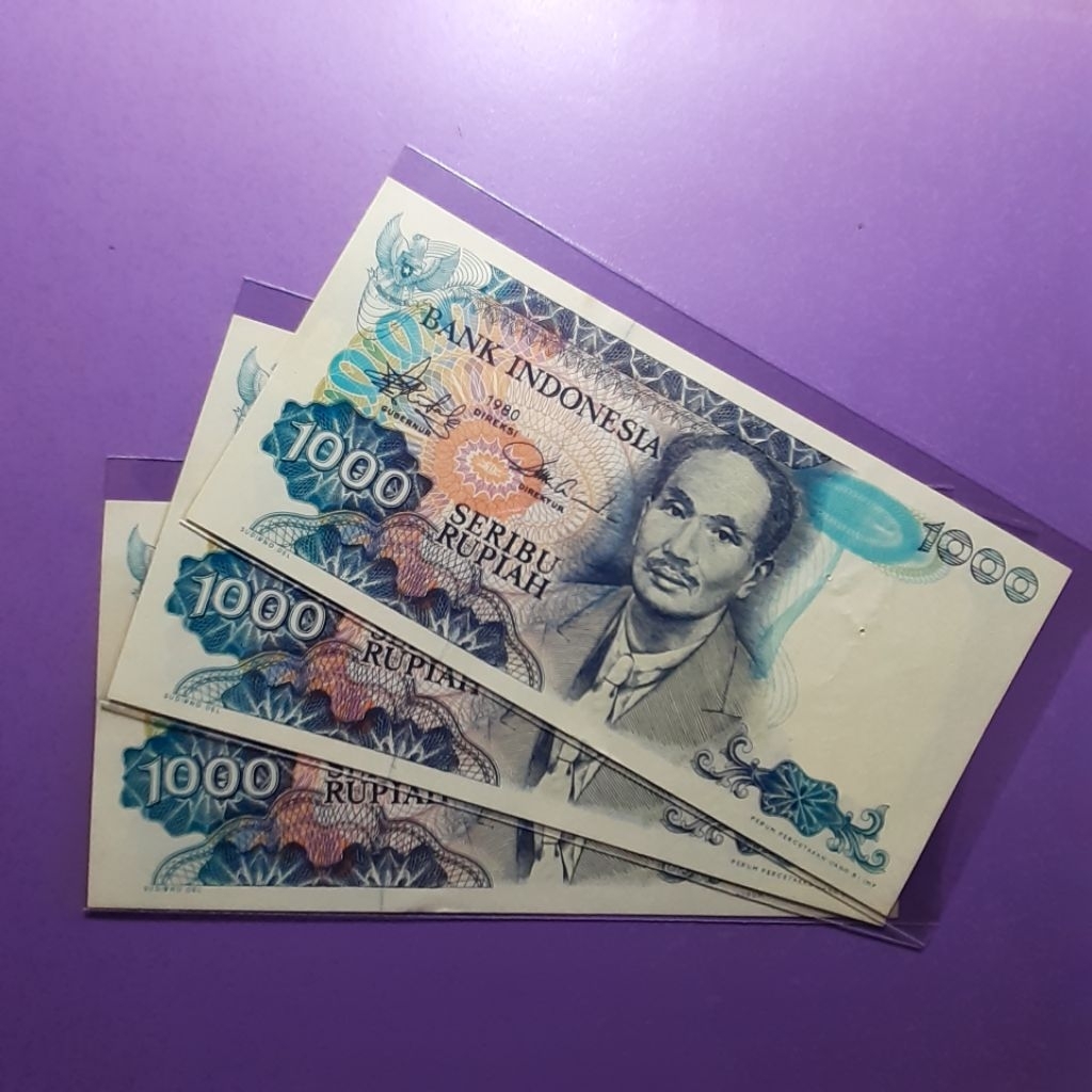 Uang kuno 1000 rupiah sutomo tahun 1980