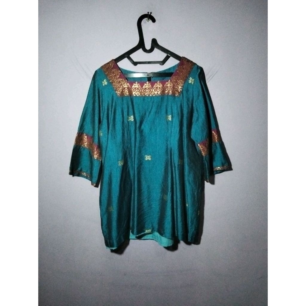 blus wanita bahan songket padang