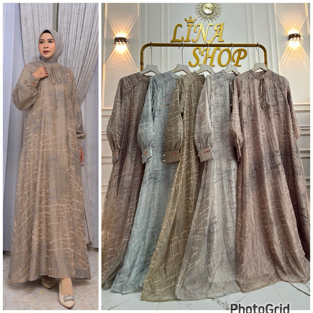 DIONNE dress marevi standar & jumbo,gamis simple wanita muslimah