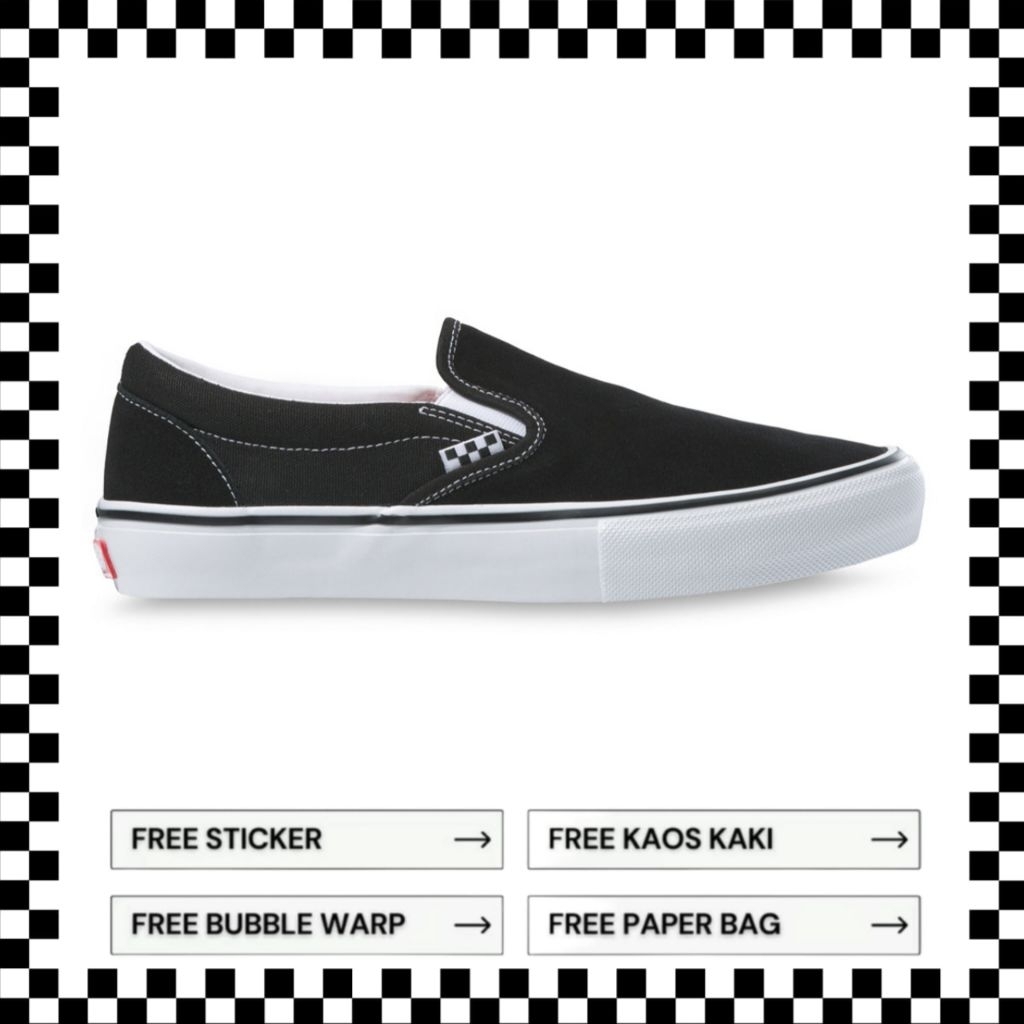 Vans Slip-on Pro Skate Black White Original 100%