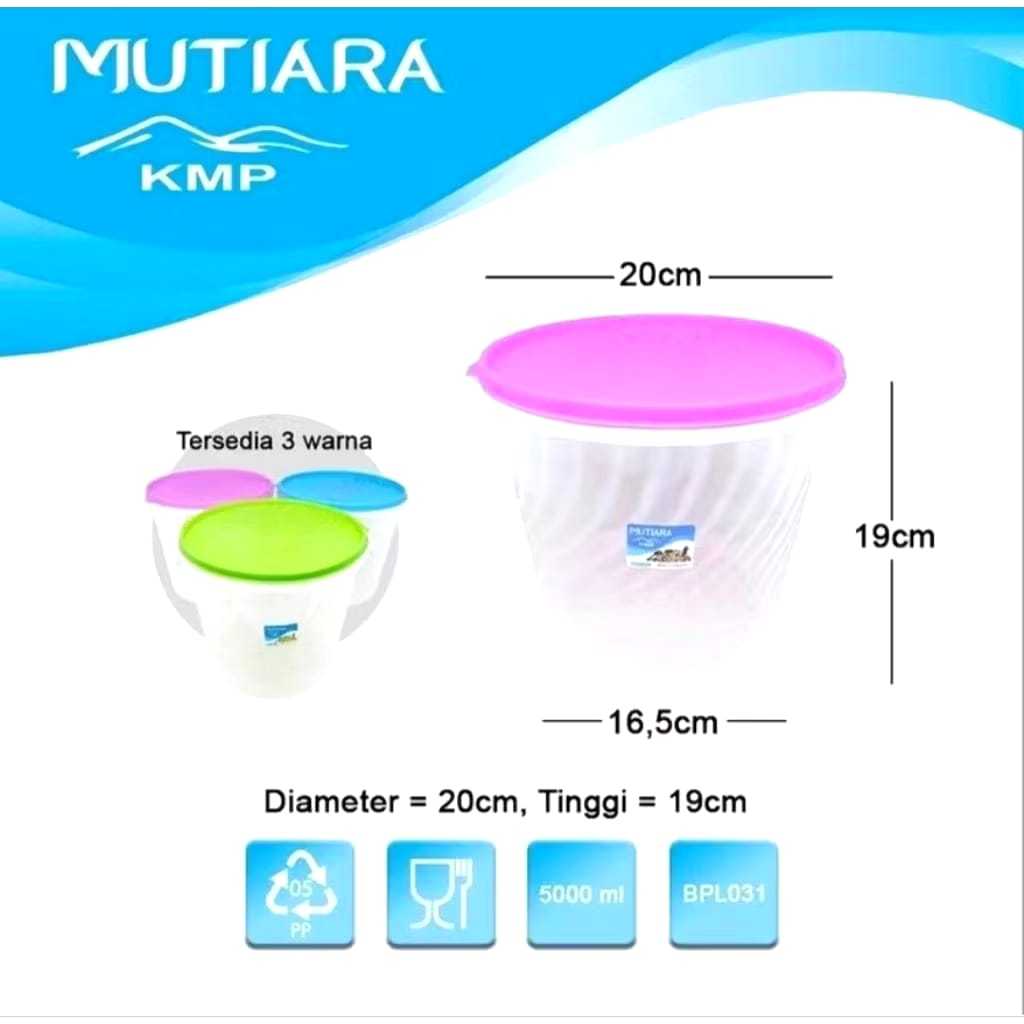 Toples KMP Plastik 5 Liter / Sealware / Toples Krupuk Plastik / Mutiara KMP / Toples Kue Kering