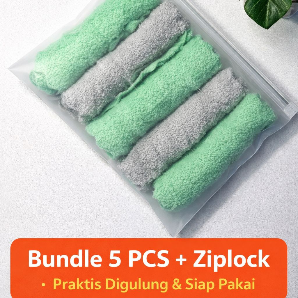 Lap Microfiber Travel Set + Pouch - Pembersih Anti Sidik Jari & Minyak Layar HP / Panel Mobil Piano 