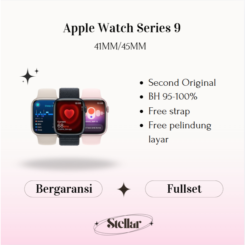 Apple Watch/iWatch Second Series 9 41mm/45mm 100% Original Garansi Ex Internasional