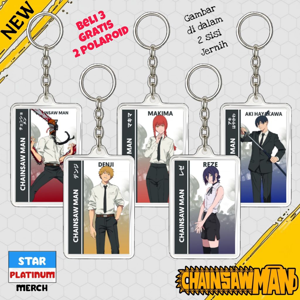 Gantungan Kunci Chainsaw Man - Keychain Chainsaw Man - Ganci Chainsaw Man - Keychain Anime - Gantung