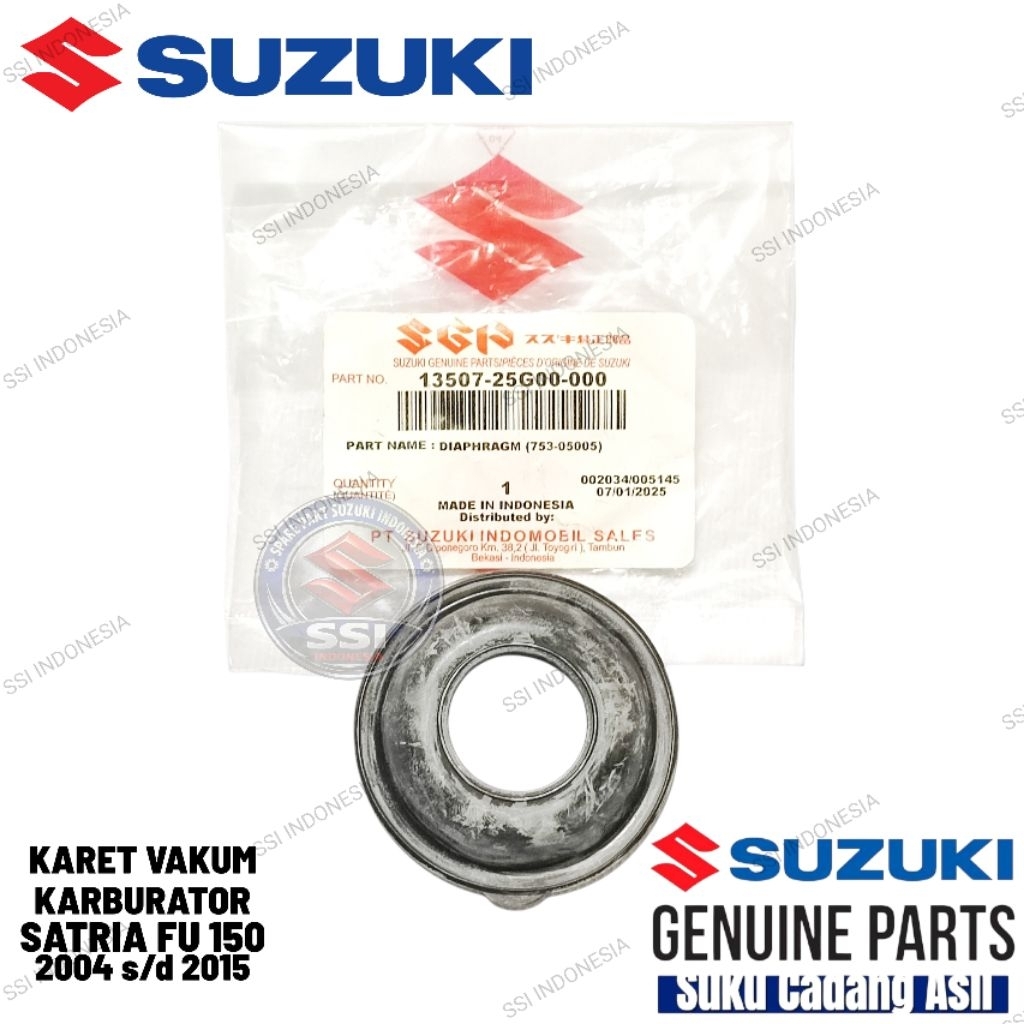 DIAPHRAGM KARET VAKUM KARBURATOR SATRIA FU 150 2004 s/d 2015 ORIGINAL NEW SUZUKI 100% 13507-25G00-00