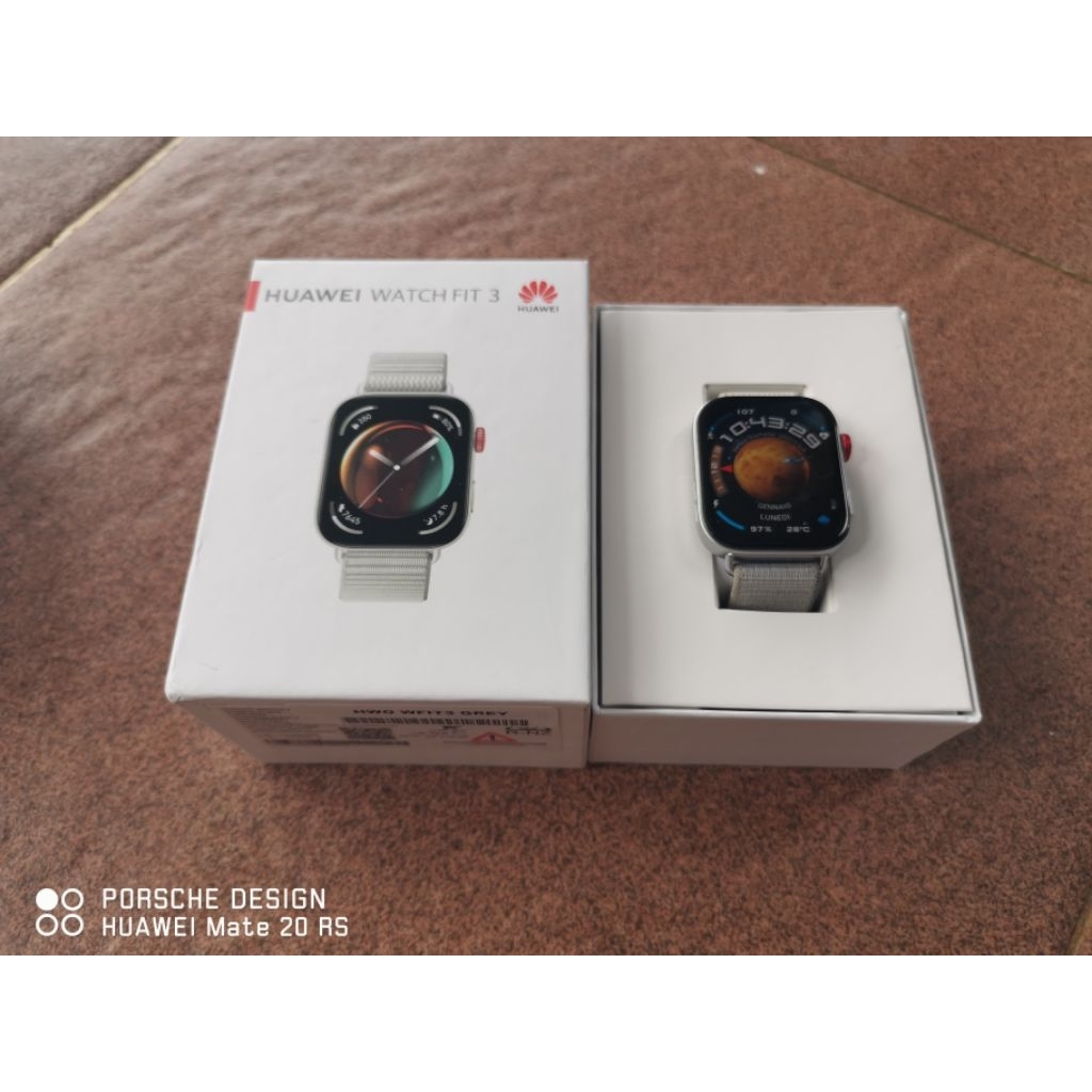 Huawei Watch Fit 3 Grey NFC Mulus Fullset Garansi Aktif