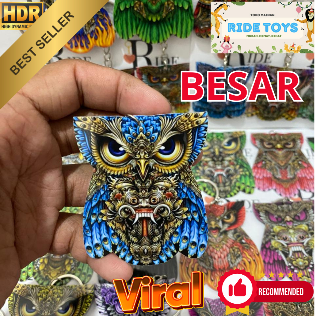 Gantungan Kunci (BESAR) Motif Layangan Celepuk Bali | Souvenir Unik Khas Bali