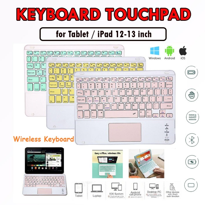 UNIVERSAL KEYBOARD Infinix XPad 20 Pro 12 inch Keyboard Bluetooth Touchpad Smart Keyboard Tablet Wir