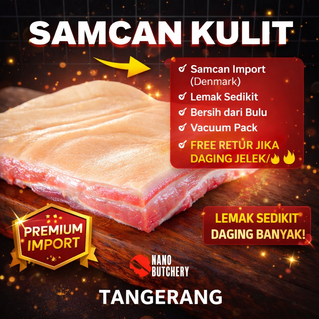 [TERLARIS] Daging Babi Samcan / Pork Belly / Wuhua Rou / Go Sam 5 Lapis Super Empuk Fresh Frozen