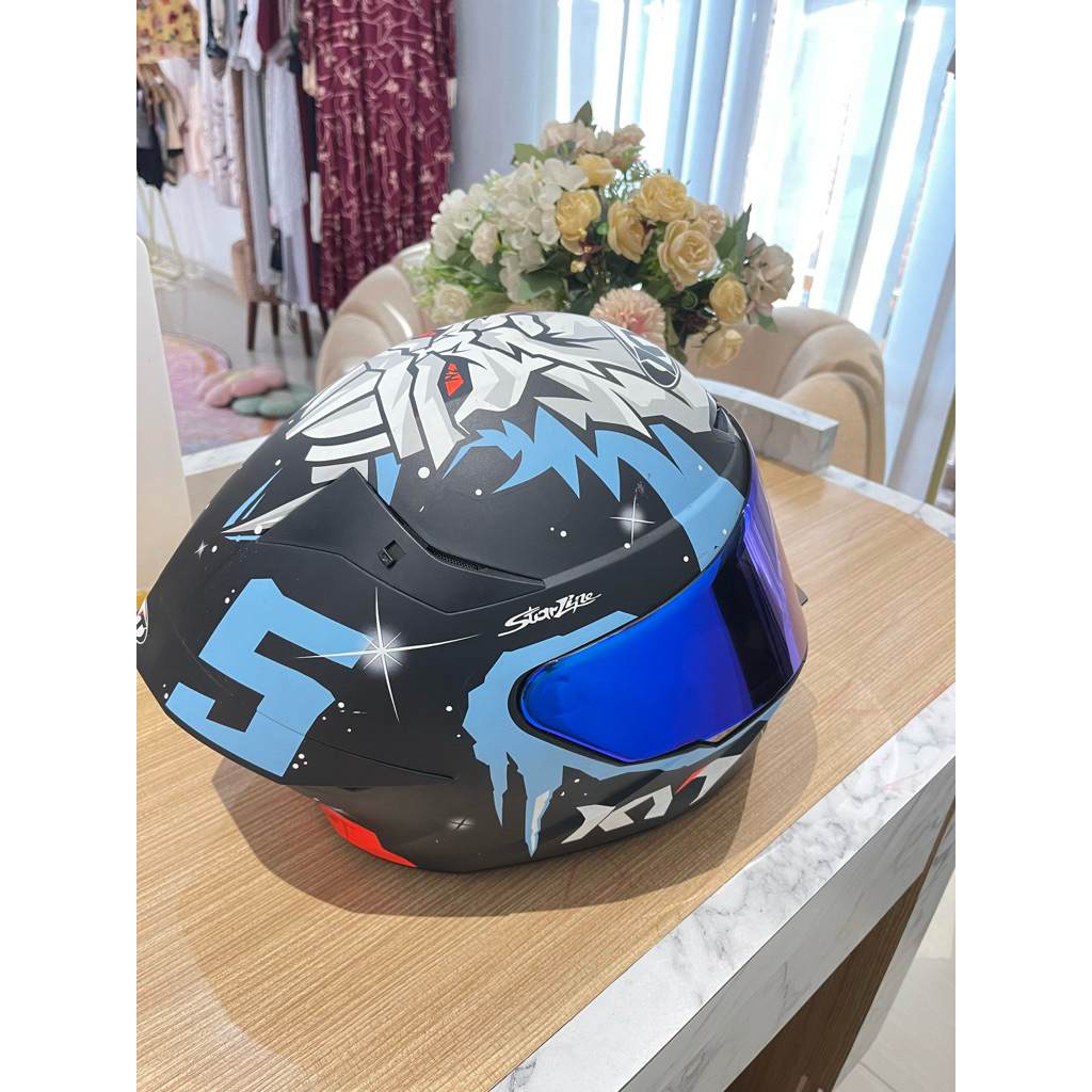 Helm KYT TT-Course / KYT TTC Original (biru)