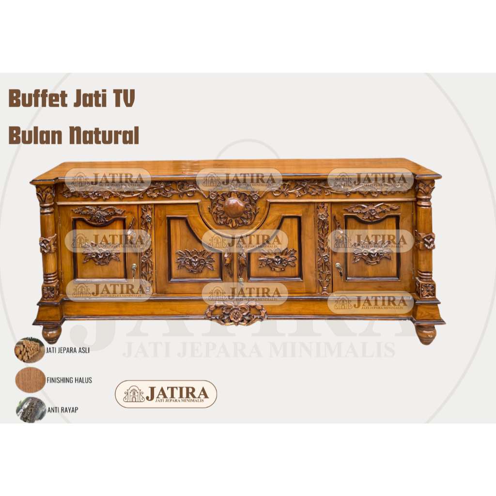 Buffet Jati TV Bulan Natural | Buffet Jati Jepara Asli Murah Palembang