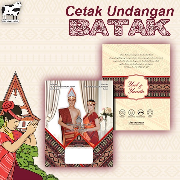 Undangan pernikahan adat batak , proses cepat, murah, FREE DIGN / TAMBAH FOTO, paranak parboru, 4 le