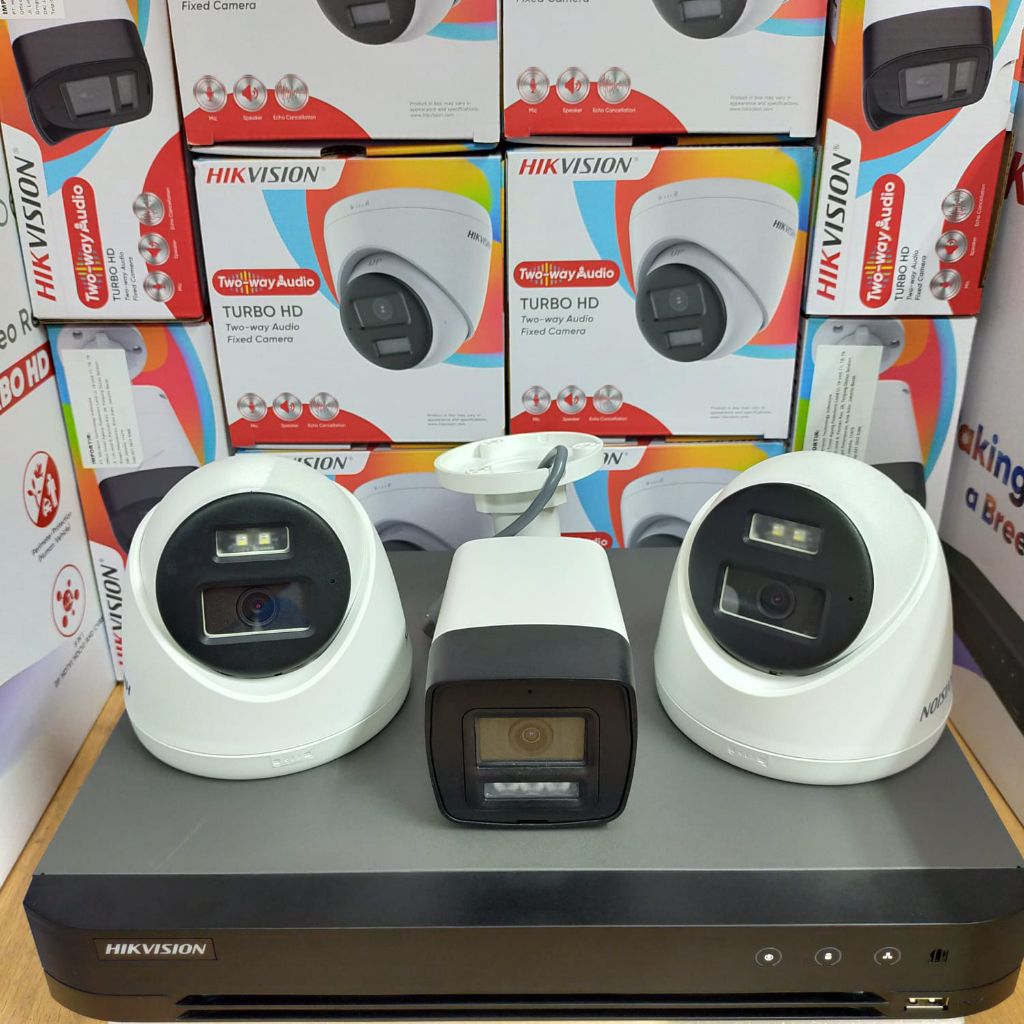 PAKET 3 KAMERA CCTV HIKVISION 2MP TWO WAY AUDIO COLORVU GARANSI RESMI