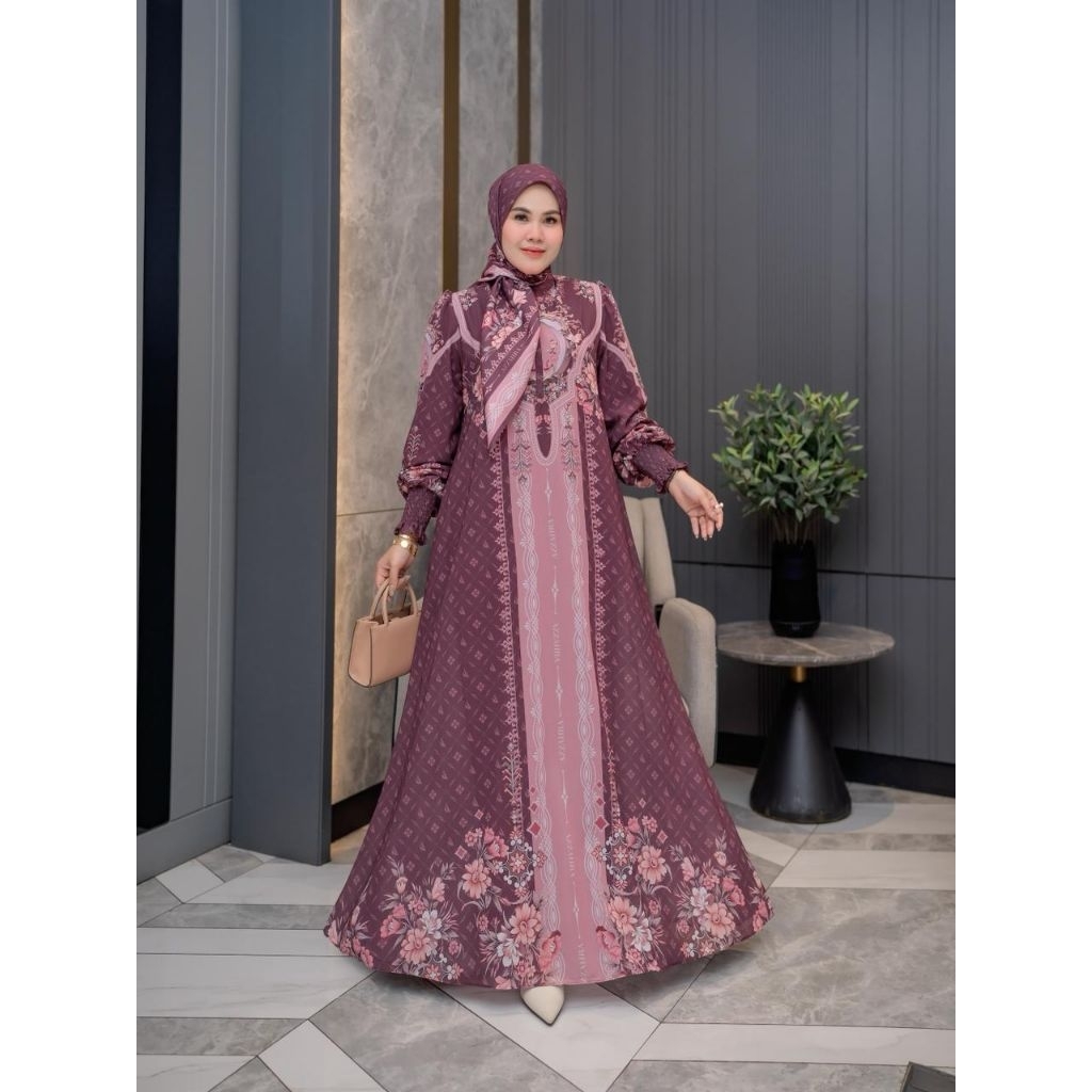Gamis Syari Premium Alesa Series By Azzahra Syari Gamis Cantik Bunda lebaran Gamis Mewah terbaru