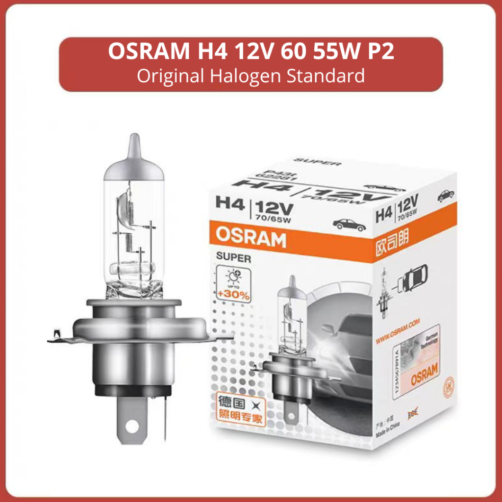 Osram H4 12v 60/55w Standard 64193 64193clc lampu utama hi/low beam original kuning standard mobil m