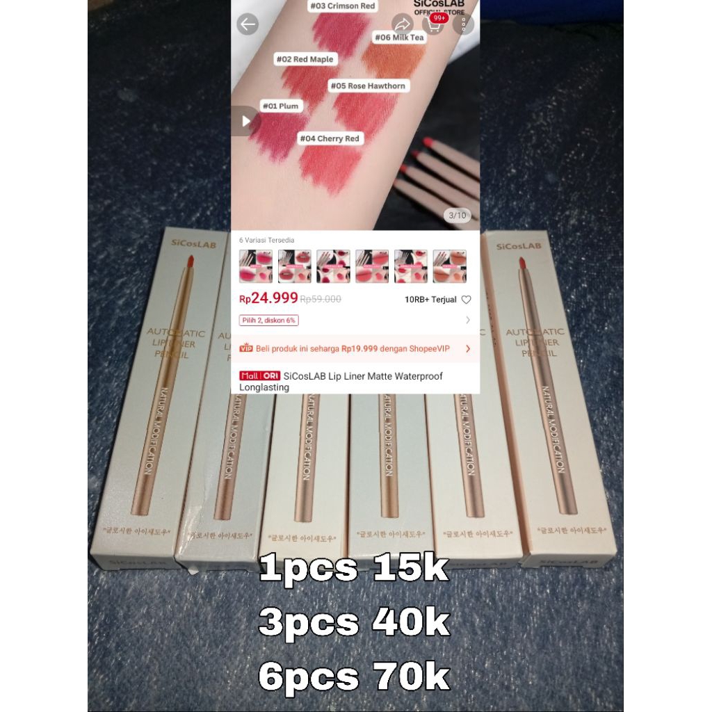 lip liner/sicoslab/sicoslab lip liner/varian warna lip liner