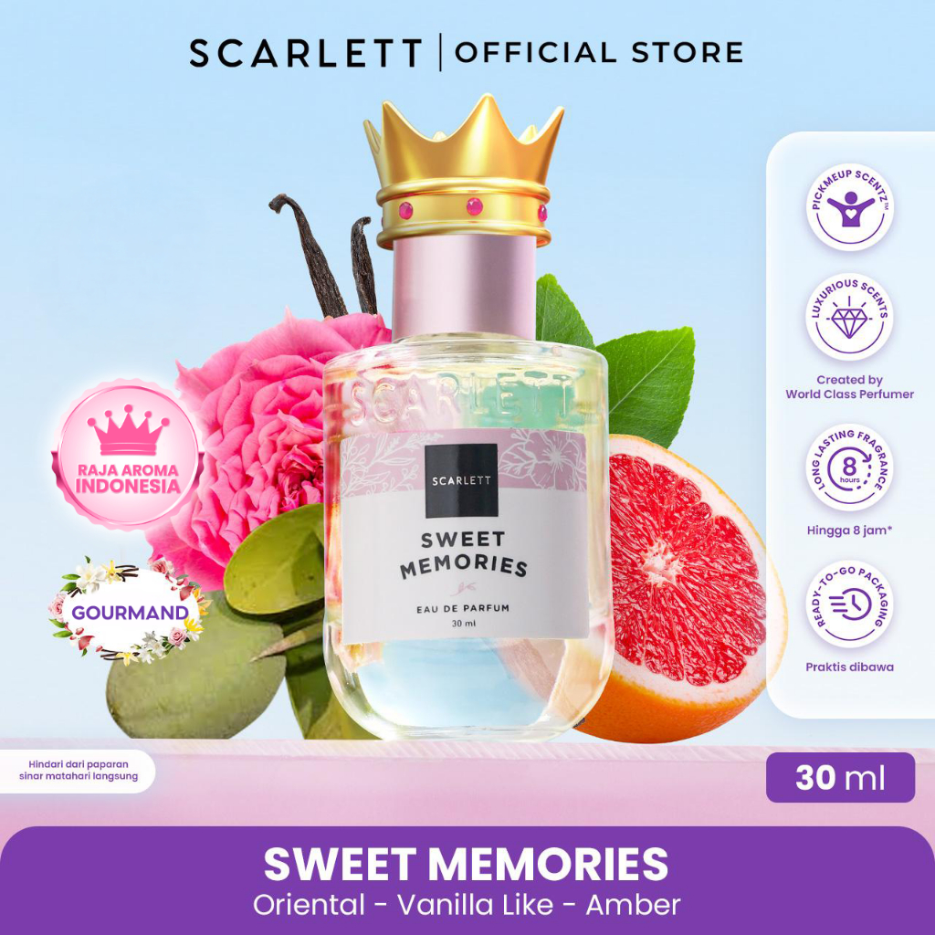 Scarlett Whitening Eau De Parfum Sweet Memories 30ml - EDP Parfum dengan Aroma Wangi Manis Vanilla &