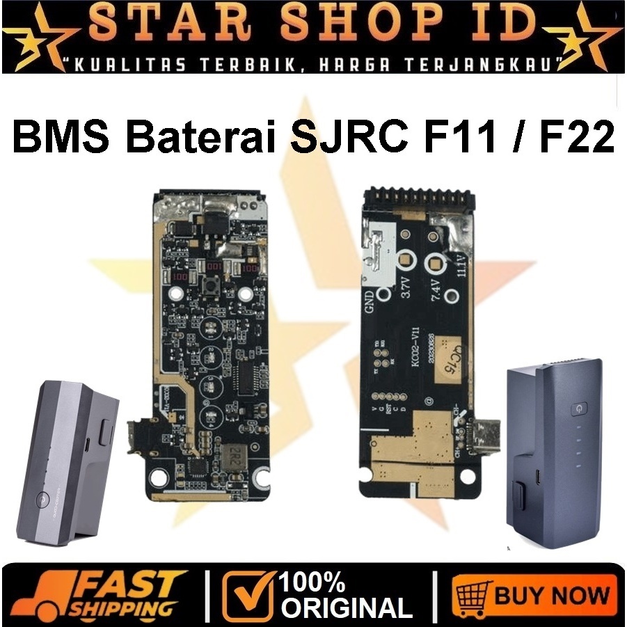 BMS Battery SJRC F11S 4K PRO / F22 S2 PRO+ / F22 S3 PRO ORIGINAL CIRCIUT BOARD Baterai Batre SPAREPA