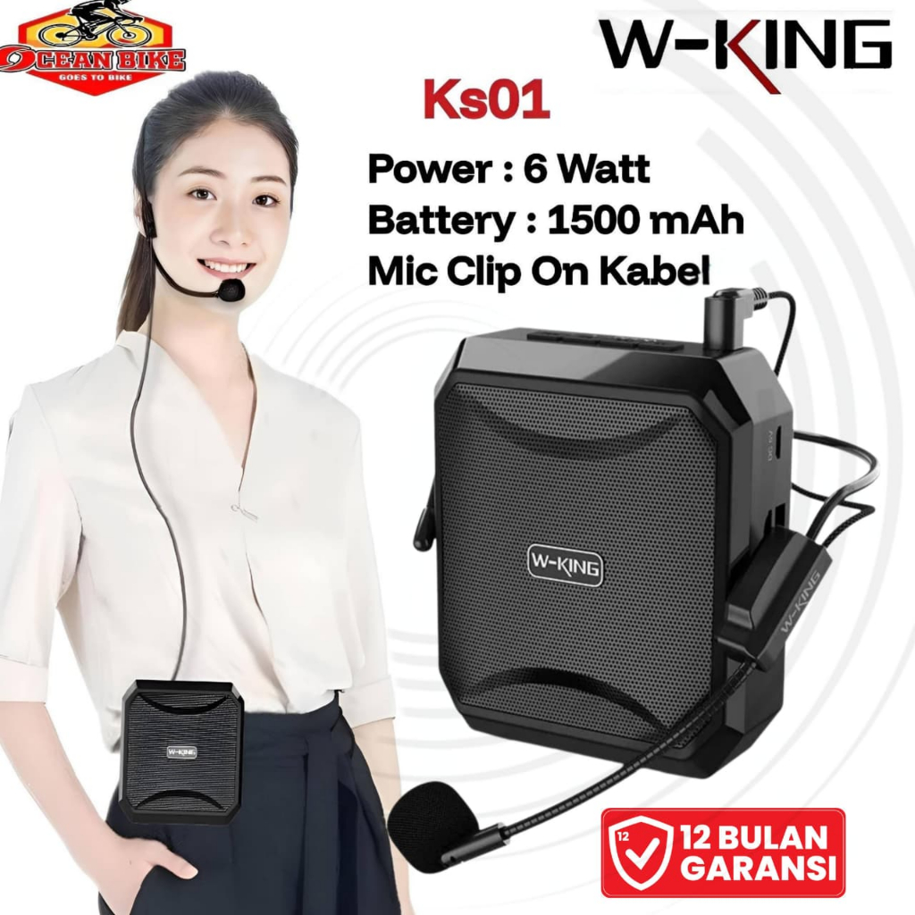 WKING Speaker Pinggang Pengeras Suara Megaphone Toa Mini Amplifier KS01 Mengajar Guru Tour Guide