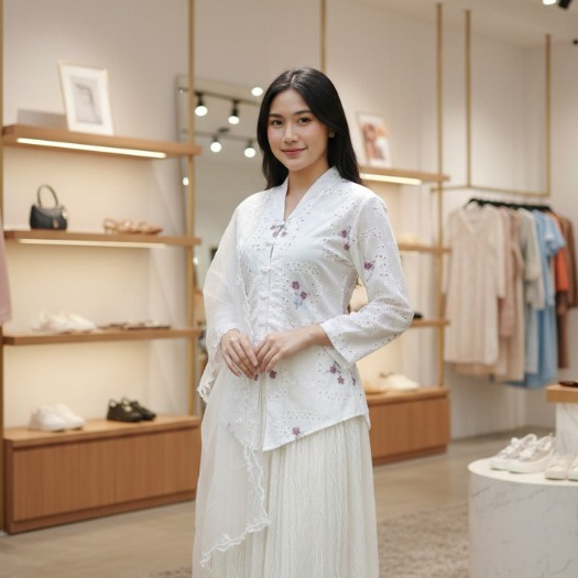 pusat bordir tasikmalaya - kebaya katun bolong