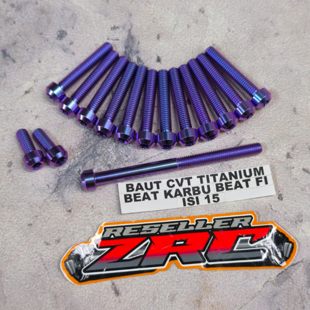 Baut cvt titanium beat karbu / baut titanium cvt beat f1 / baut cvt titanium vario lama 110cc Isi 15