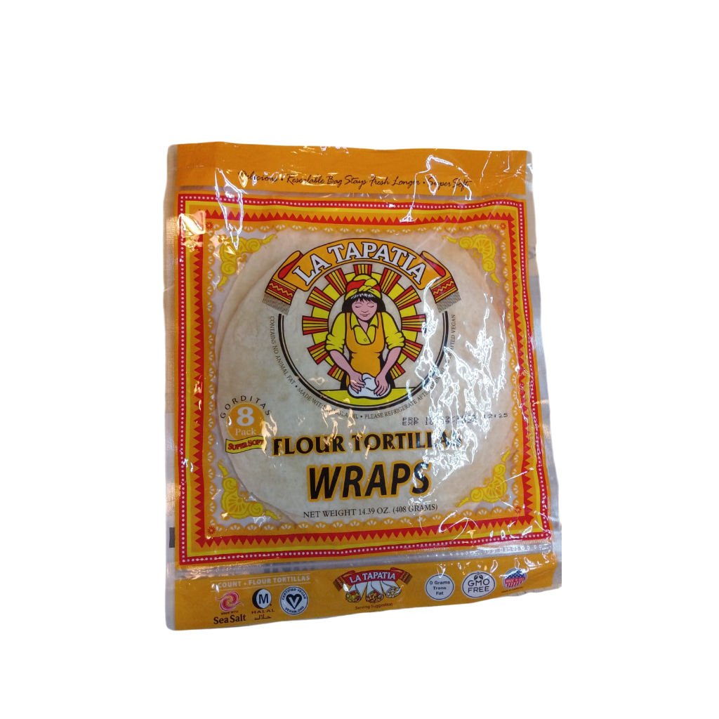 LA TAPATTA FLOUR TORTILLAS WRAPS 408g (8800)