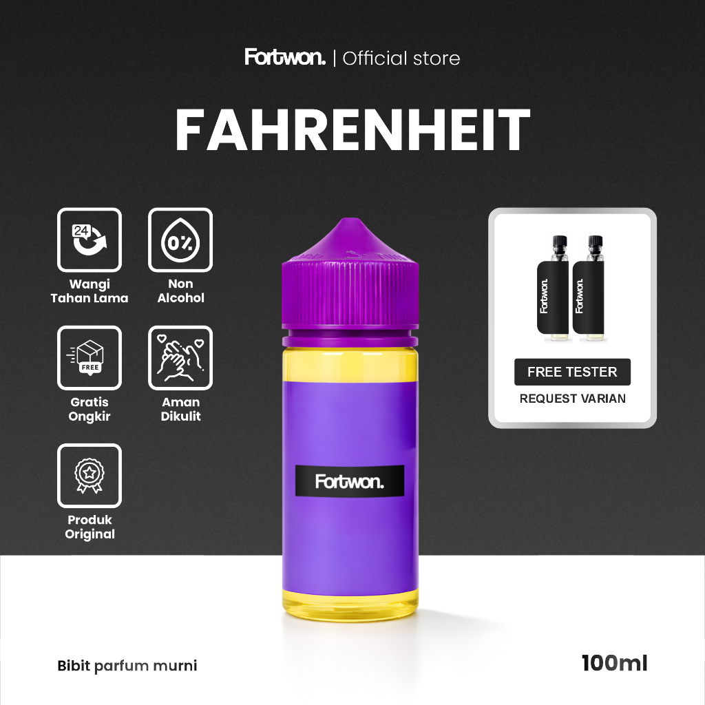 FAHRENHEIT - Parfum Bibit Tetes Pria Wanita Non Alkohol 100ml Concentrated