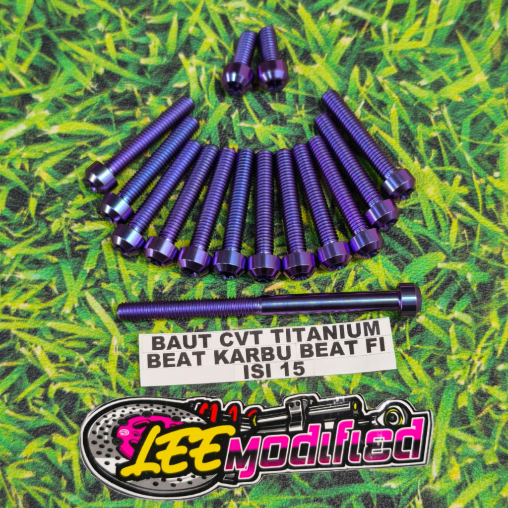 Baut cvt titanium beat karbu / baut titanium cvt beat f1 / baut cvt titanium vario lama 110cc Isi 15