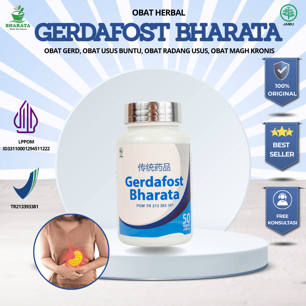 Gerdafost Bharata Obat Herbal Masalah Lambung & Usus - Atasi Gerd, Usus Buntu, Radang Usus & Nyeri L