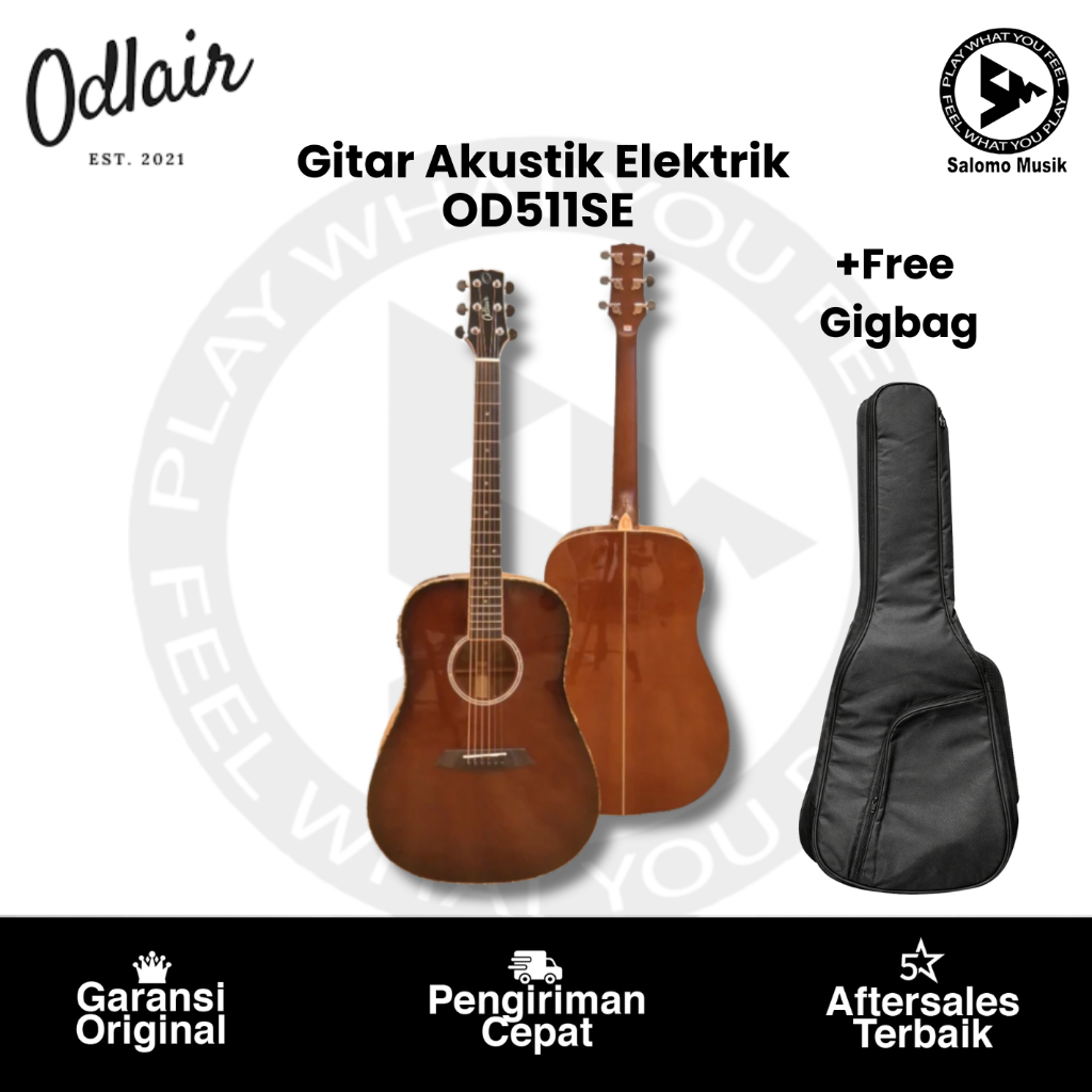 Gitar Akustik Elektrik Odlair Capella OD511SE Top Solid Preamp Fishman Original