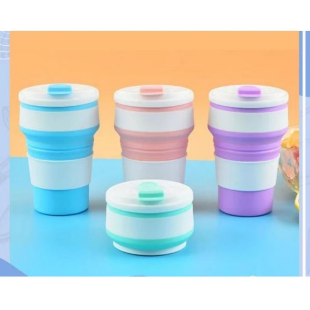 Gelas Silikon Lipat 350 ml. Gelas Lipat. Gelas Minum