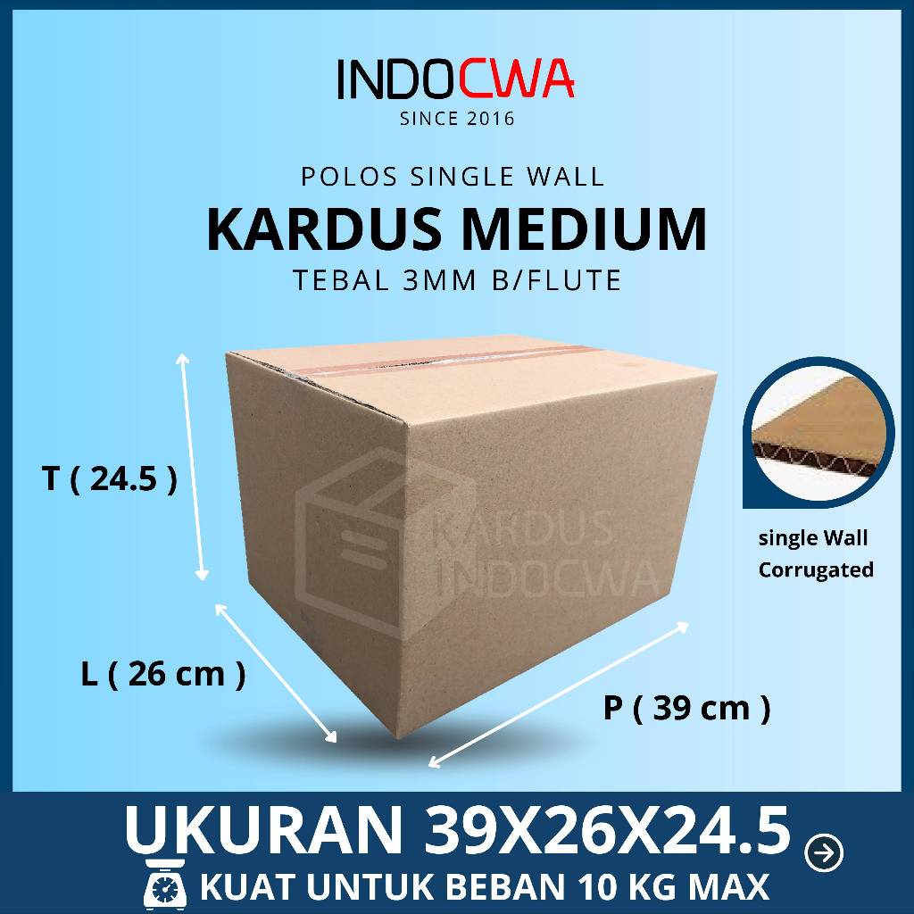 Kardus Polos Box Karton Packing Murah UK 39 x 26 x 24.5