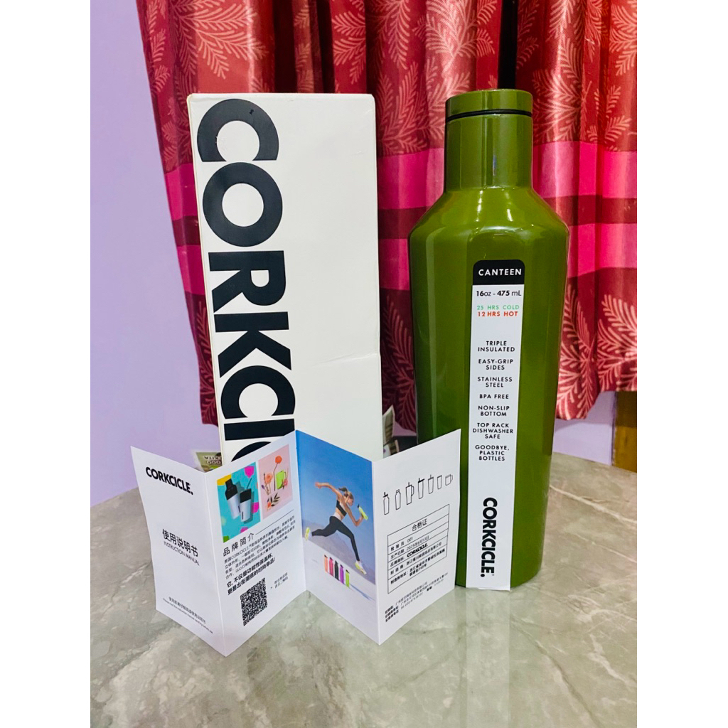 Tumbler Corkcicle 16 Oz original dengan Insulasi Triple, Tahan Dingin 25 Jam