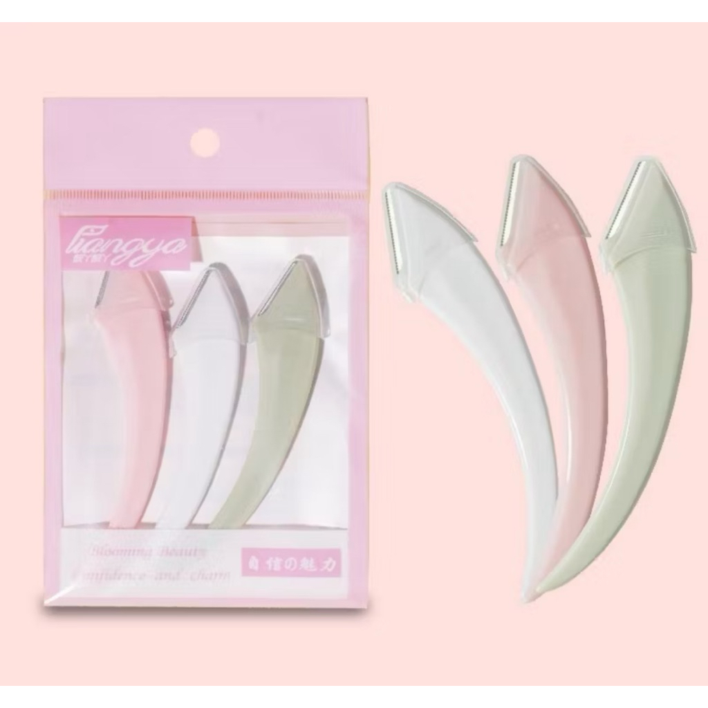 Lengkung Pisau Cukur Alis Brow Razor Set isi 3 Pcs - Pencukur Alis Portabel Pembentuk Alis 3 Buah/Se