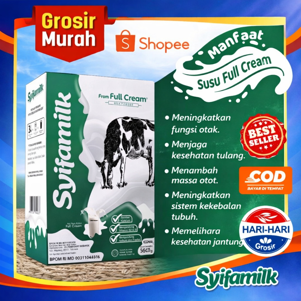 Susu Sapi Full Cream Syifamilk Untuk Diet Anak Dan Dewasa Original Bpom 550g