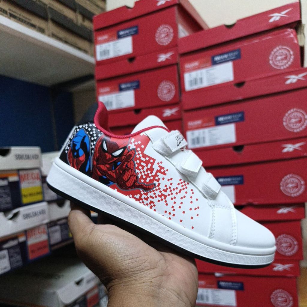 Sepatu Sneaker's Anak Marvel Spiderman 11909 White Red Original Sport Station