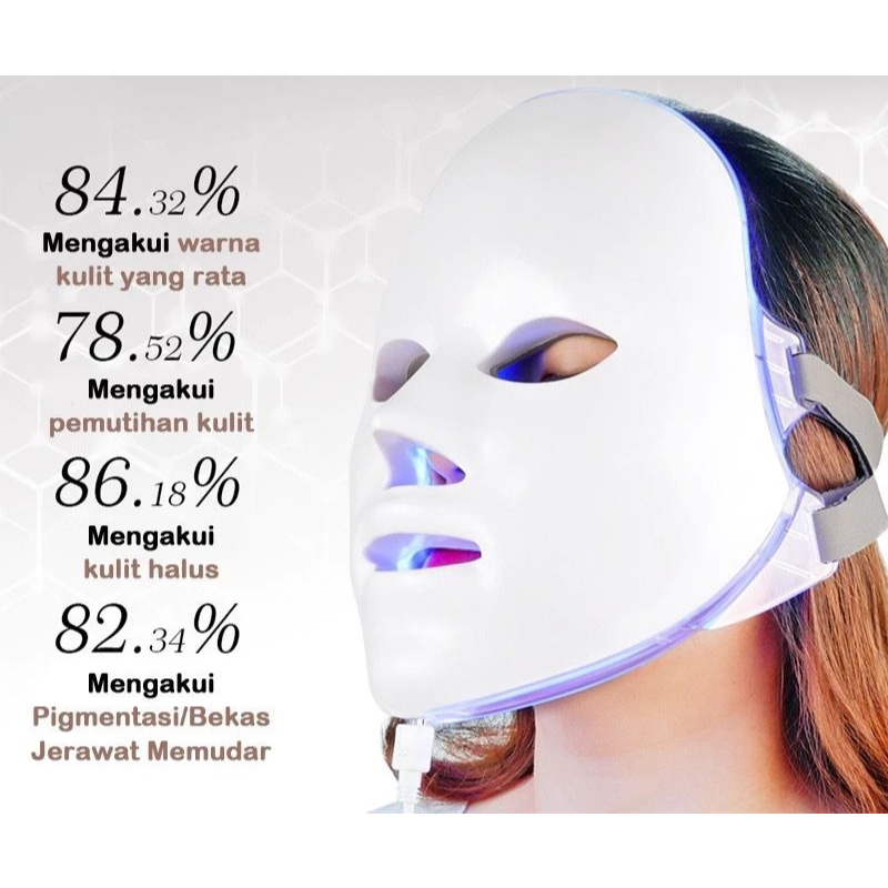 Masker Led PDT Light 7 Warna LED Mask PHOTON Theraphy Alat Wajah Kecantikan Kulit Facial Beauty Led 