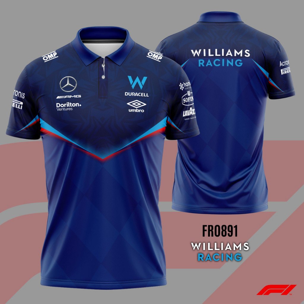 Kaos Jersey F1 Team Williams Unisex Fullprint Dryfit FR0891