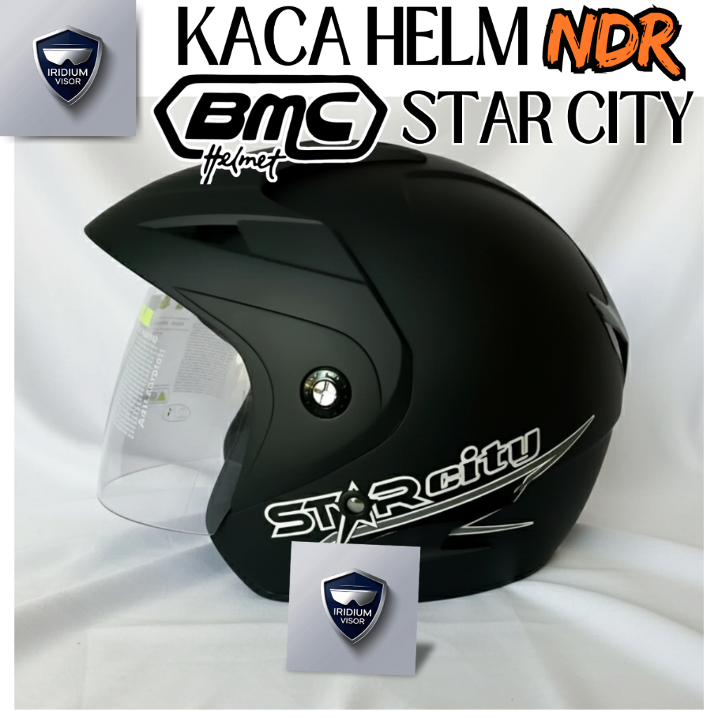 KACA HELM BMC [visor] BMC STAR CITY by NDR iridium murah