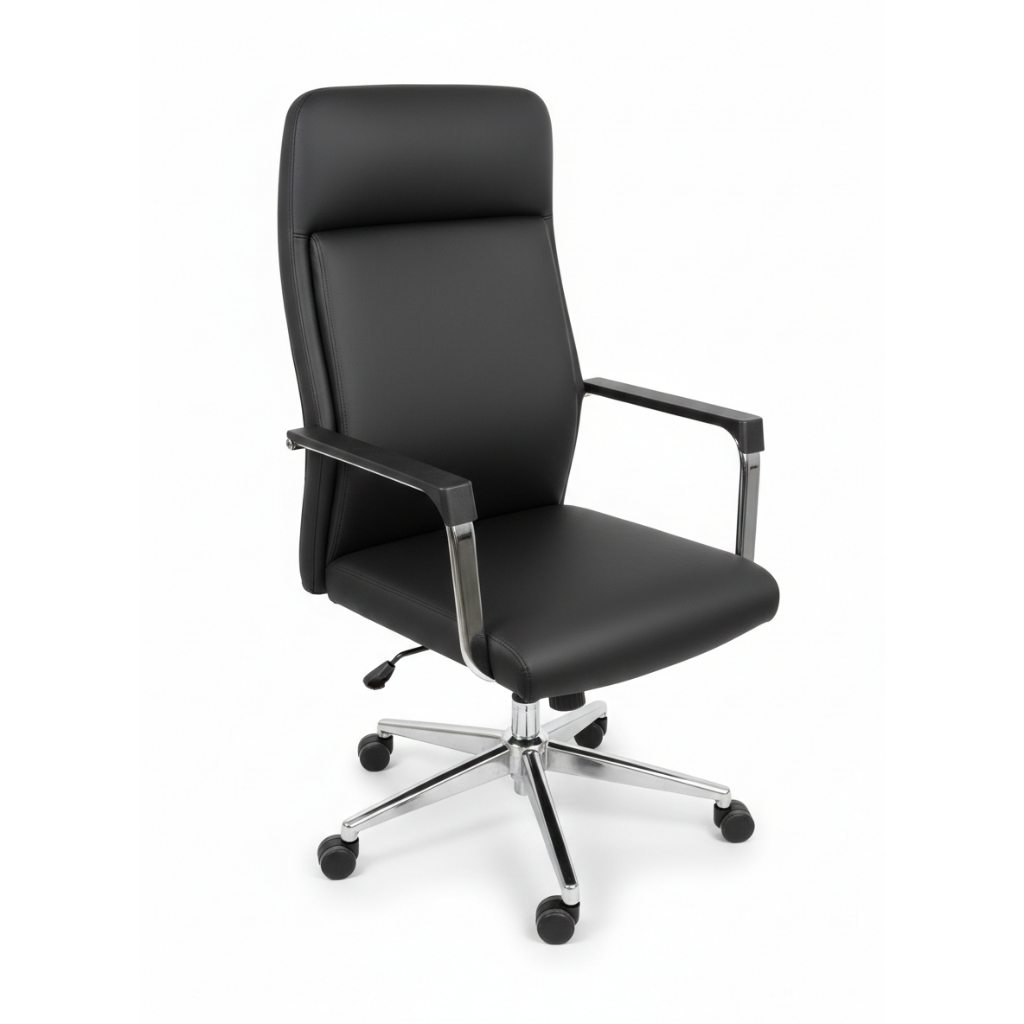 Kursi Kantor Direksi Hitam Ergonomis/Kursi Kulit Hitam 2502B/Kursi Kerja Bos Murah dan Empuk