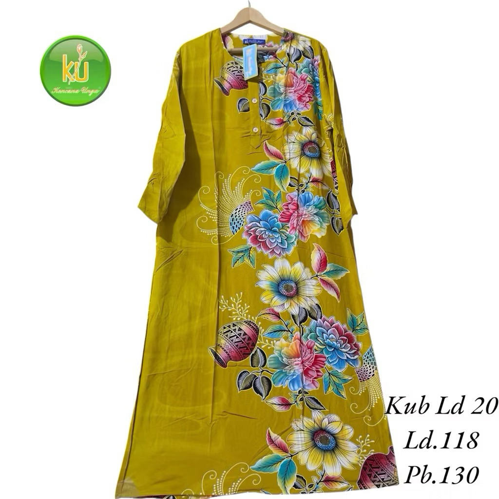 LONGDRES DASTER KENCANA UNGU LENGAN PANJANG BAHAN KATUN RAYON MODEL TERBARU LD120cm