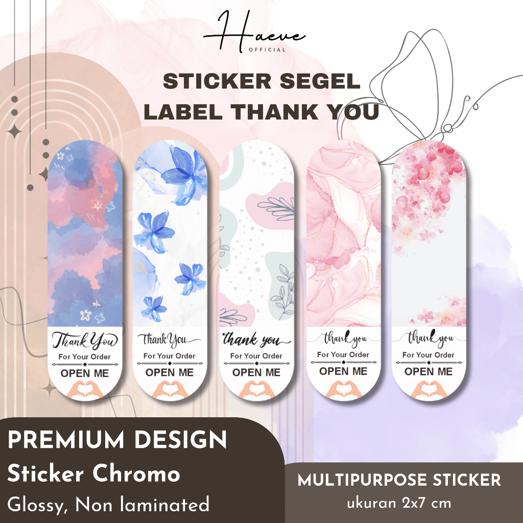 Sticker Segel Label Thank You Sticker Packaging Aesthetic Stiker Segel Paket