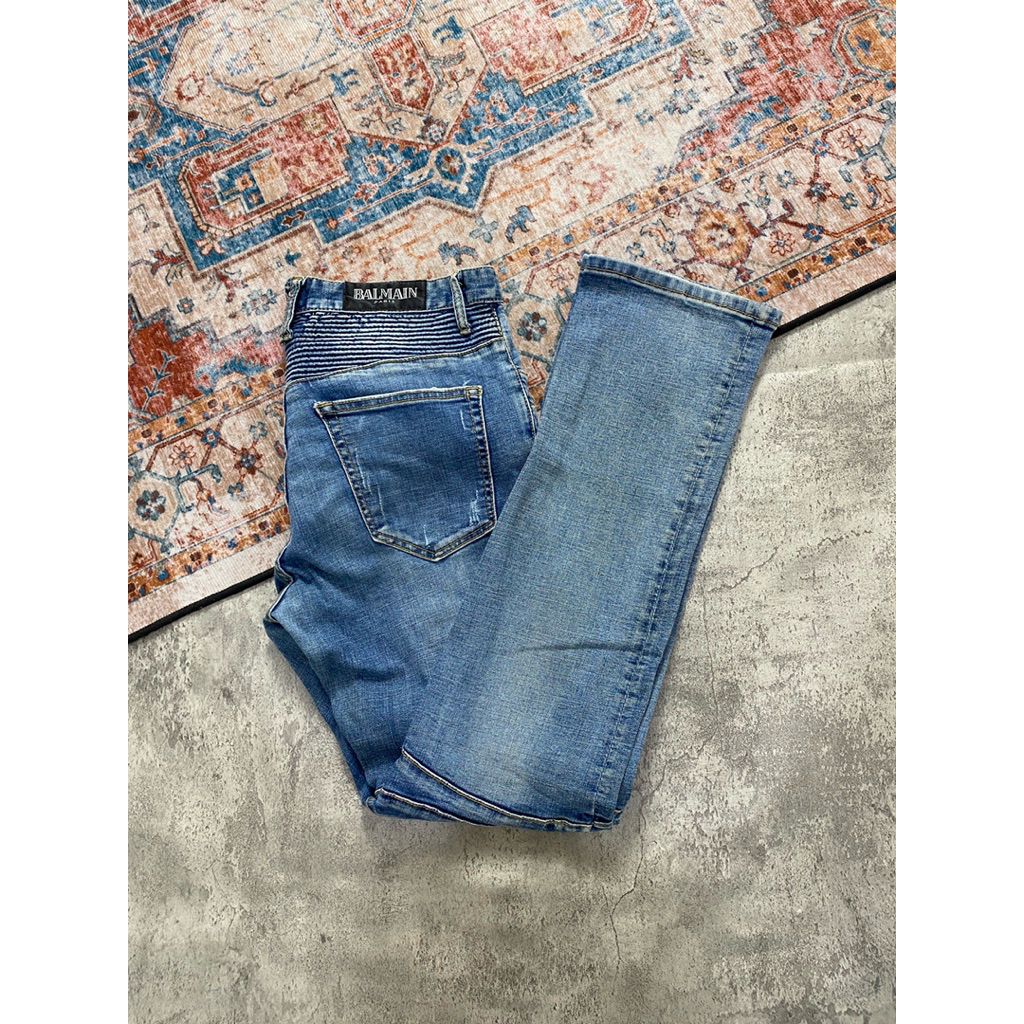 BIKER VTG LONGPANTS DENIM BALMAIN