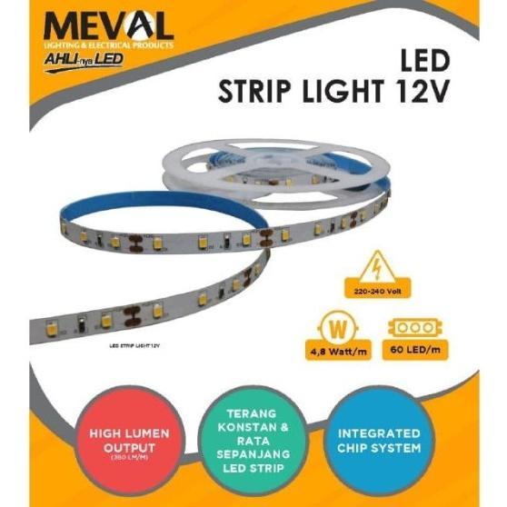 MEVAL Lampu LED Strip Light 60 LED/meter DC-12V Putih/Kuning - 5 Meter